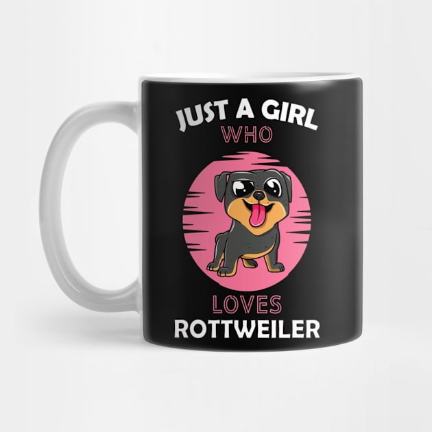 Just a Girl Who Loves rottweiler by Boba Art Store